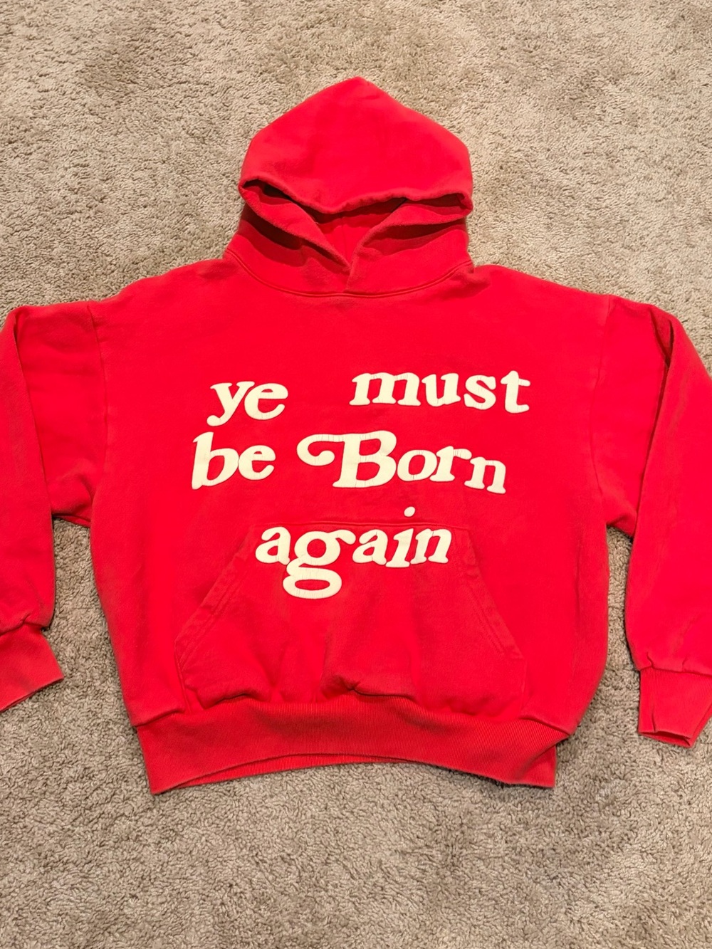 Ye Must Be Born Again Hoodie Red Men’s size Medium Cropped